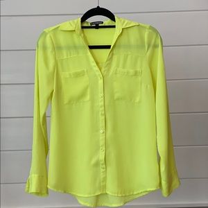 Women’s Express Portofino button down neon shirt